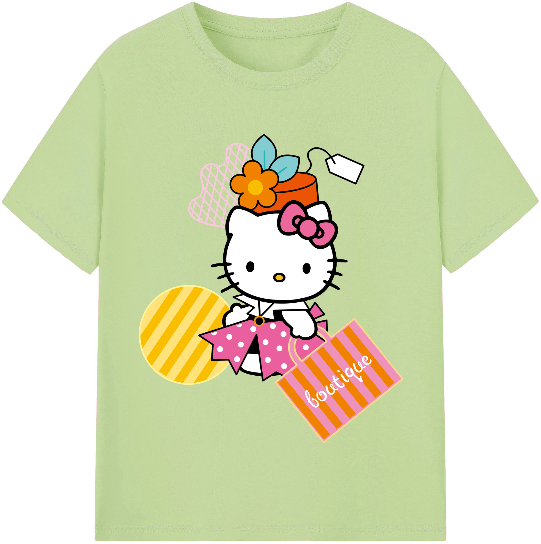 （画像用） Hello Kitty ハローキティ 綿100％半袖Tシャツ（フロントプリント）
